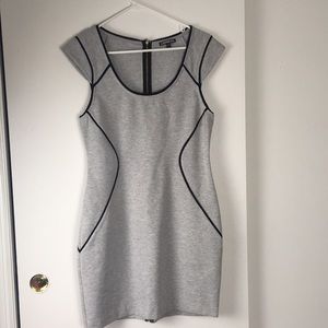 Express Gray Fitted Cocktail Dress